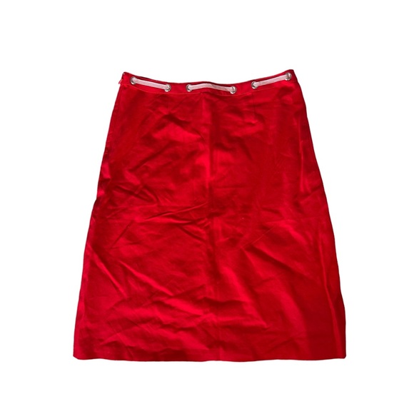 BCBG Max Azria Red A-Line Skirt with Ribbon Belt - Picture 4 of 6